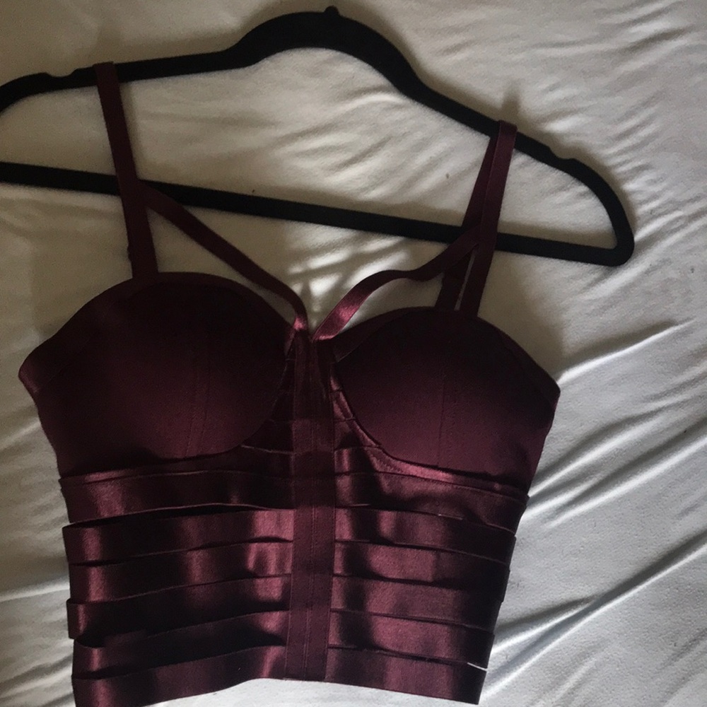 Charlotte Russe burgundy crop top